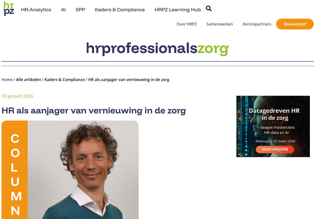 HR als aanjager van vernieuwing in de zorg